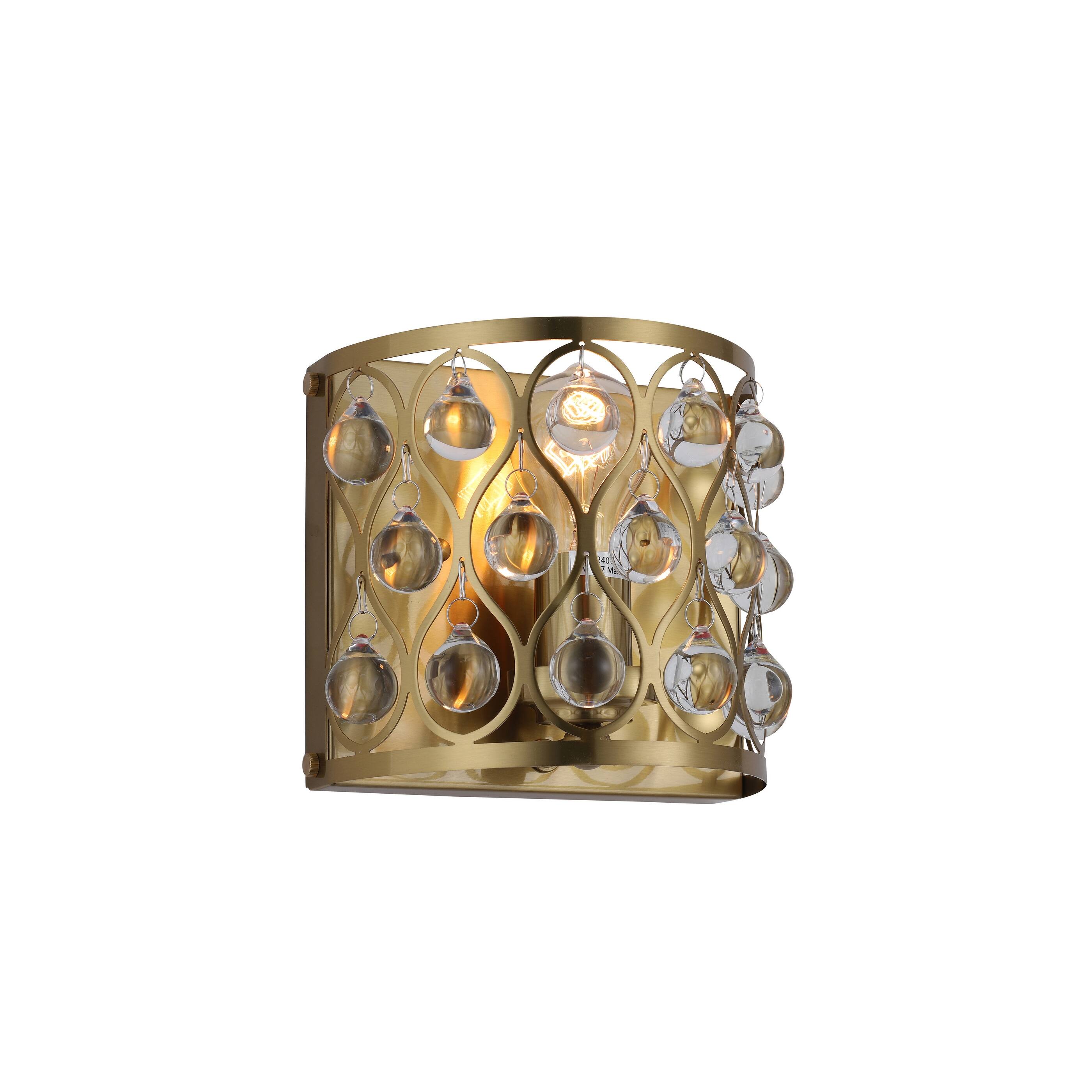5" Gold Metal Wall Sconce With Clear Crystals Bed Bath & Beyond